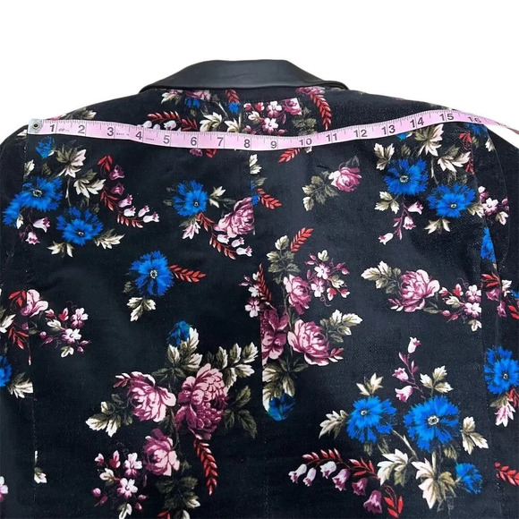 Lane Bryant Women's Size 18 Black Floral Blazer One-Button Mid-Length - Picture 8 of 13